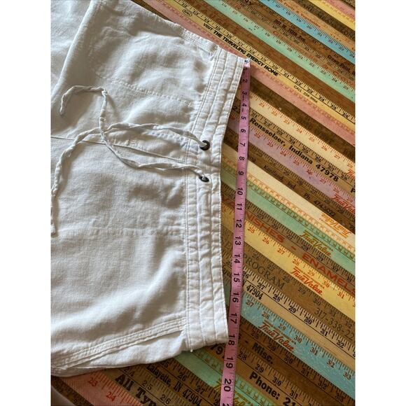 Per Se Pants XL Linen Blend White Wide Leg Elastic Waist Pull On Coastal Boho - Picture 7 of 9